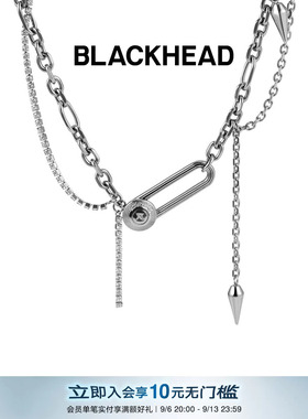 【周深同款】BLACKHEAD/黑头黑胶浪潮系列骨碟缠绕双层项链七夕礼