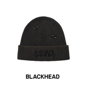 BLACKHEAD 赵小童同款 黑头黑胶浪潮系列黑色字母刺绣冷帽温暖