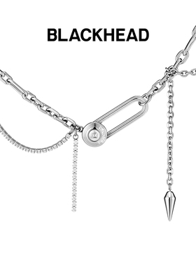 【周深同款】BLACKHEAD/黑头黑胶浪潮系列骨碟缠绕双层项链七夕礼