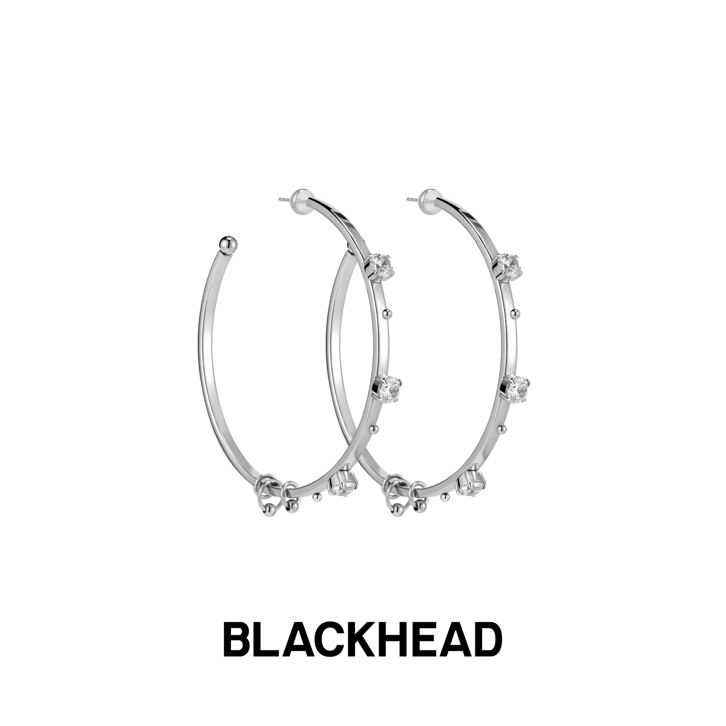 【唐艺昕同款】BLACKHEAD/黑头新款坏浪漫系列穿刺镶钻大耳圈