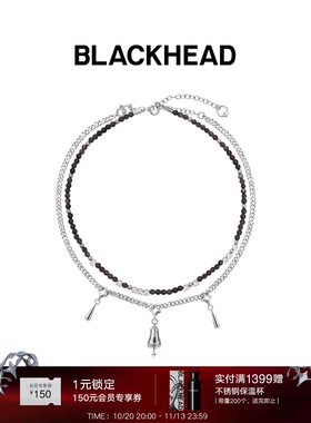 【张杰同款】BLACKHEAD/黑头新月骑士系列守护铃吊坠双层项链