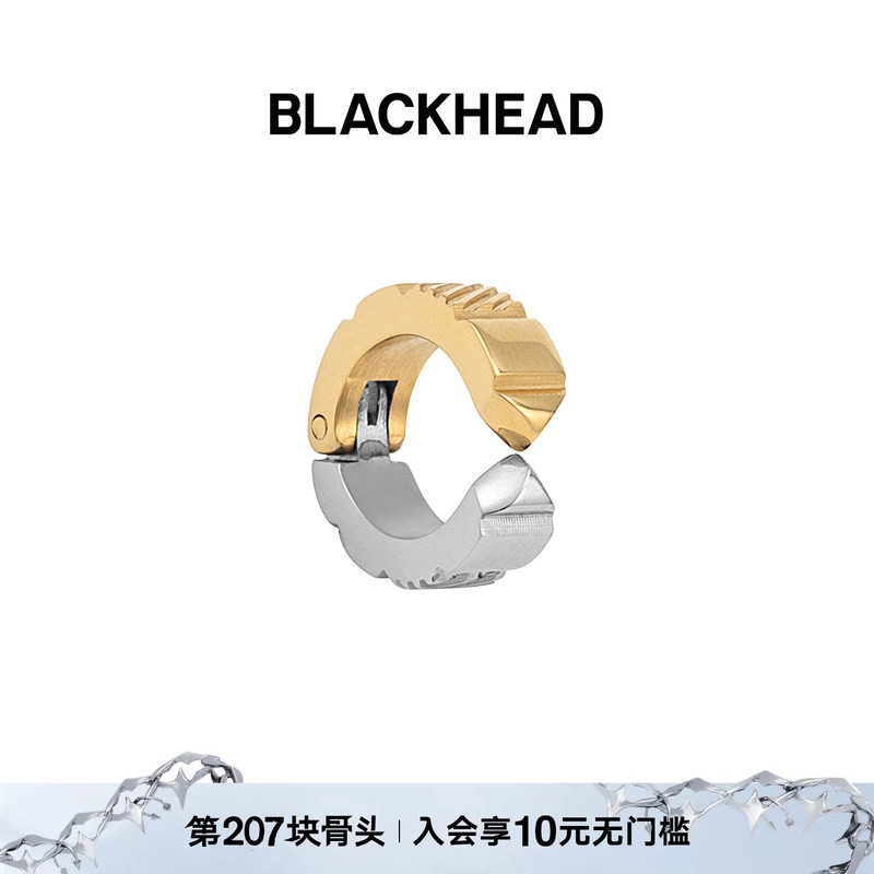 简约拼色免耳夹无耳洞女潮设计师图片