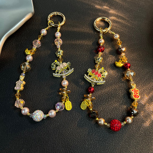 马年新年合金元宝轻奢吊坠挂饰车钥匙扣包包挂件马上有钱暴富女款