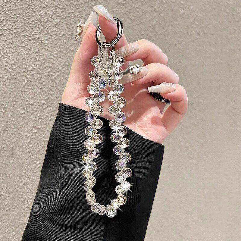 水晶链挂链高级感新款手工手腕带串珠轻奢手链配件女钥匙挂件