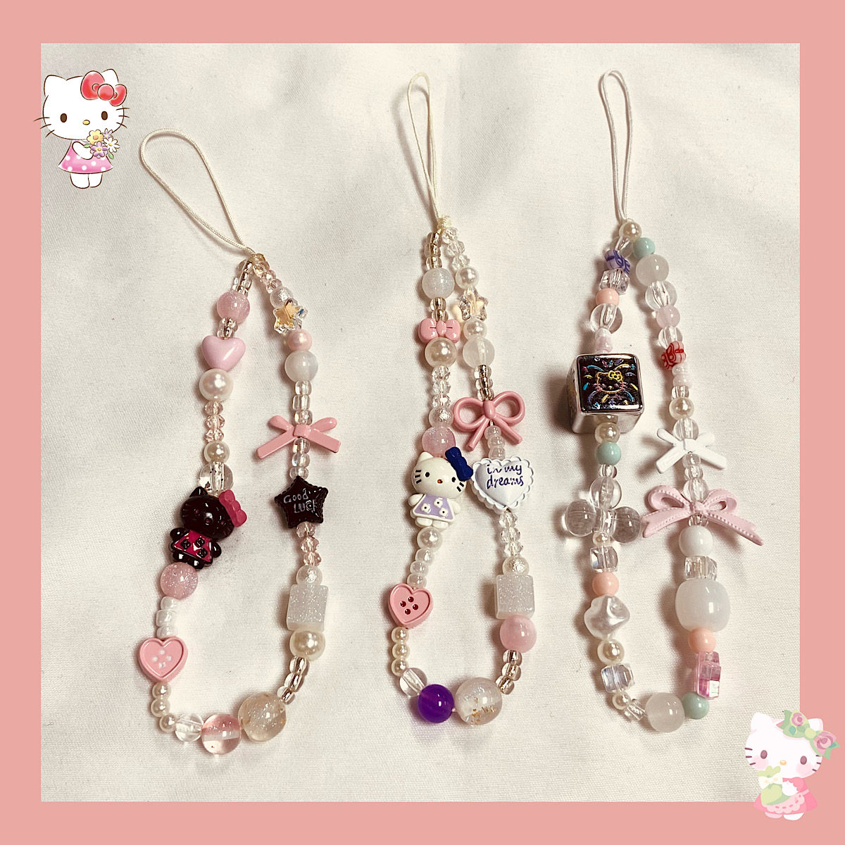 kitty猫链手工diy链条手腕挂绳珠串挂链ccd相机挂饰挂件