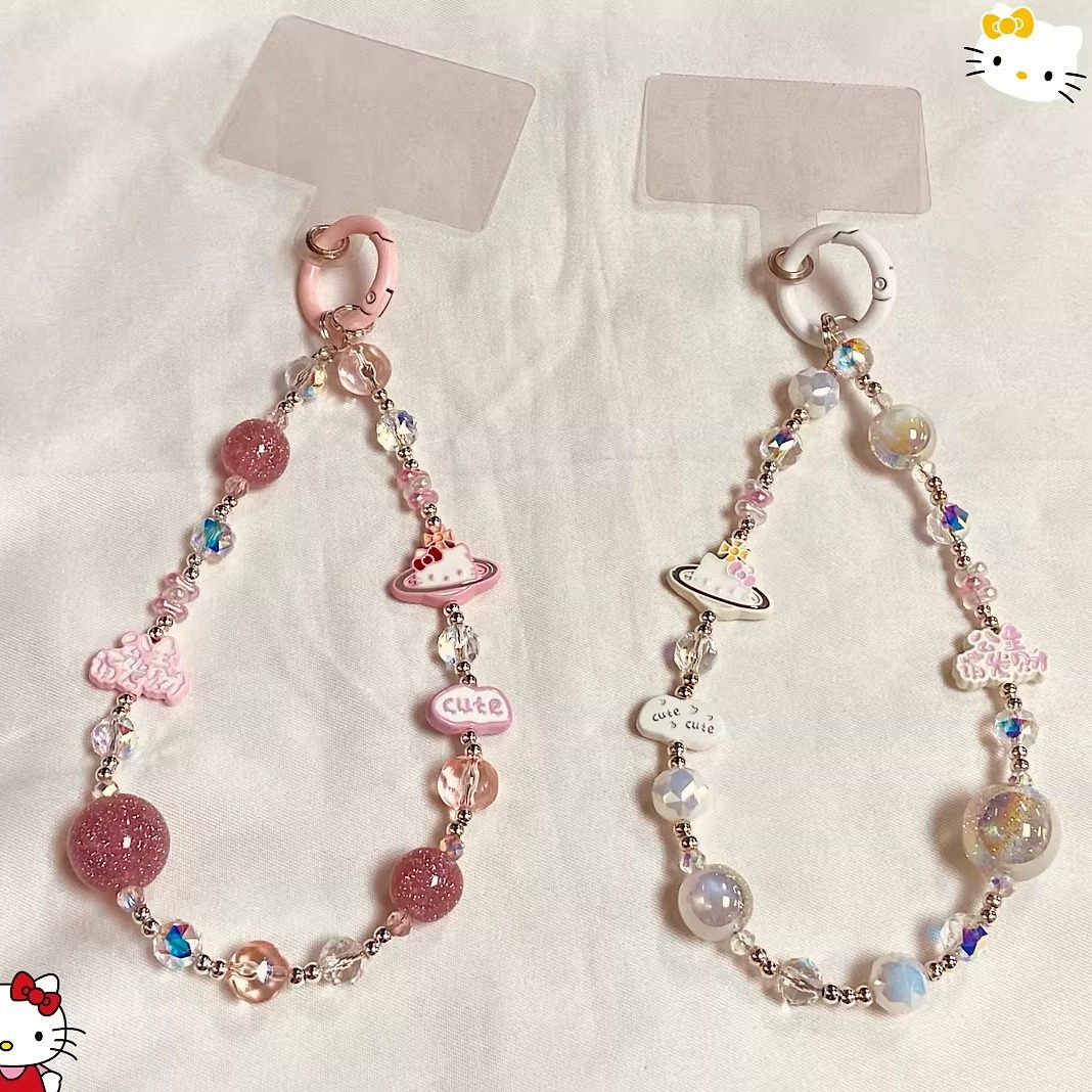 国潮新年公主请发财挂绳短款链条珠饰防丢ccd相机耳机挂链,3C数码配件,手机挂件/手机链,淘宝优惠券,粉丝福利购,淘宝优惠卷