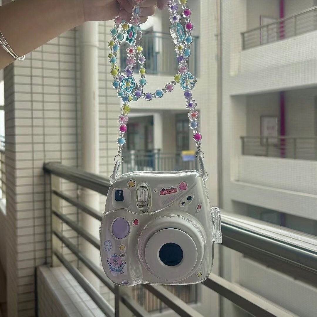 日韩简约泫雅花保护壳挂链通用百搭包包斜挎绳ccd拍立得相机斜挎