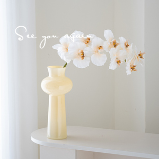 高级感轻奢粉色花瓶玻璃ins风创意水养插花瓶客厅玄关装 饰品摆件