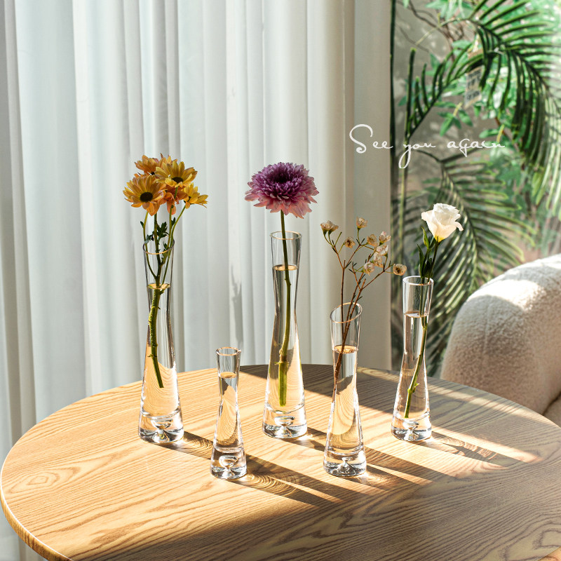 高级感迷你精致小花瓶玻璃透明水养插花网红客厅家用桌面装饰摆件,家居饰品,花瓶,淘宝优惠券,粉丝福利购,淘宝优惠卷