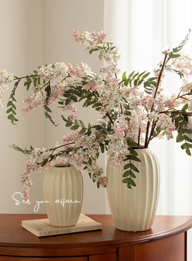 法式复古奶油迷你陶瓷花瓶高级感创意水培干花插花设计感小众摆件
