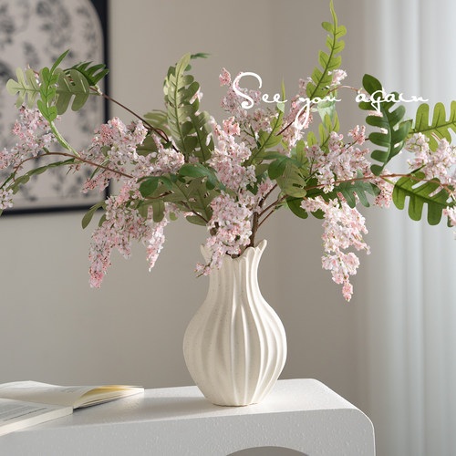白色奶油风陶瓷小花瓶高级感摆件