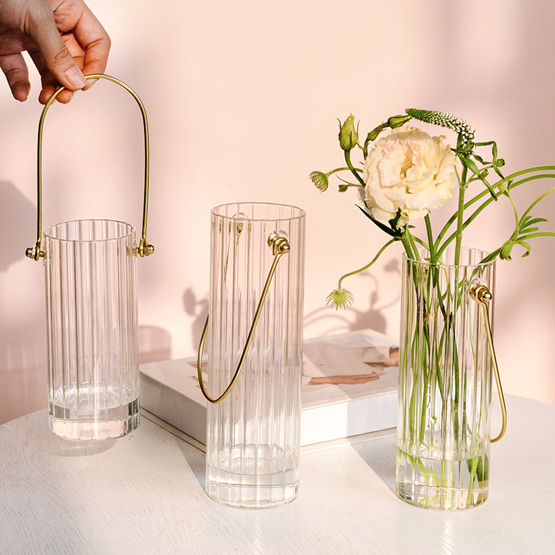 北欧简约创意ins风透明水养插花手提水培小摆件客厅餐桌民宿装饰,鲜花速递/花卉仿真/绿植园艺,花瓶,淘宝优惠券,粉丝福利购,淘宝优惠卷