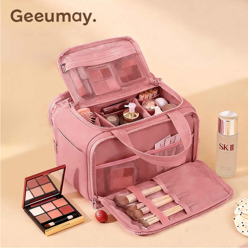 化妆包女大容量手提分区化妆品收纳包便携挂行李箱外出旅行洗漱包