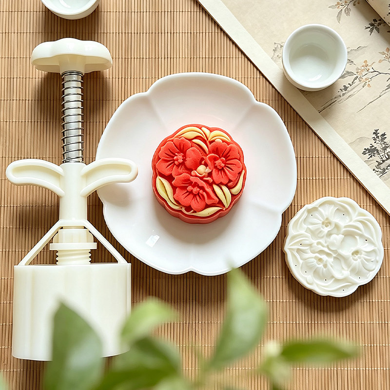 月饼模具绿豆糕模具手压式家用糕点压花器食品级宝宝辅食磨具山药图片