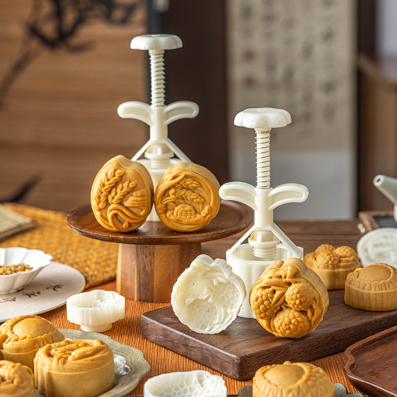 月饼模具绿豆糕新款点心辅食50g75克手压式山药糕烘焙磨具家用