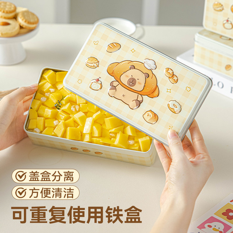 可重复使用铁盒子卡皮巴拉长方形