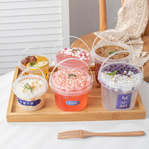 霸王杯奶茶桶手提商用冰粉杯贴纸