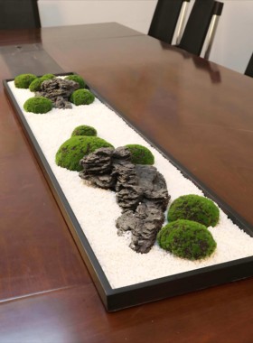 新中式仿真苔藓别墅玄关装饰