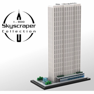中国积木街景建筑MOC-228751纽约市通用汽车大厦曼哈顿拼装玩具