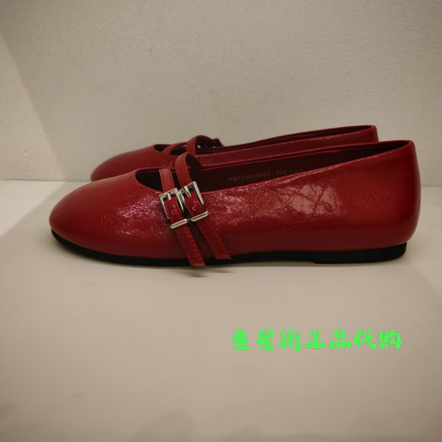 little moco童装正品26年春款女童大红色平底皮鞋KBF1SHS005