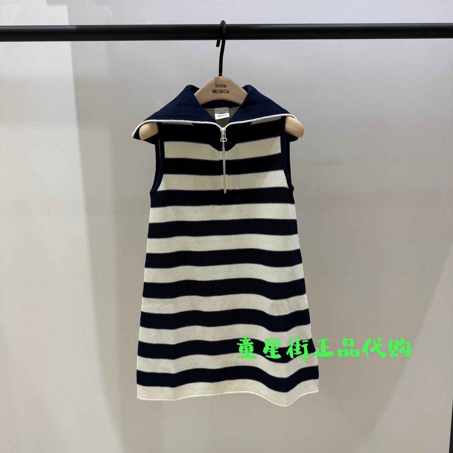 littlemoco童装正品26年春款女童海军领条纹背心连衣裙KBF1DRS016