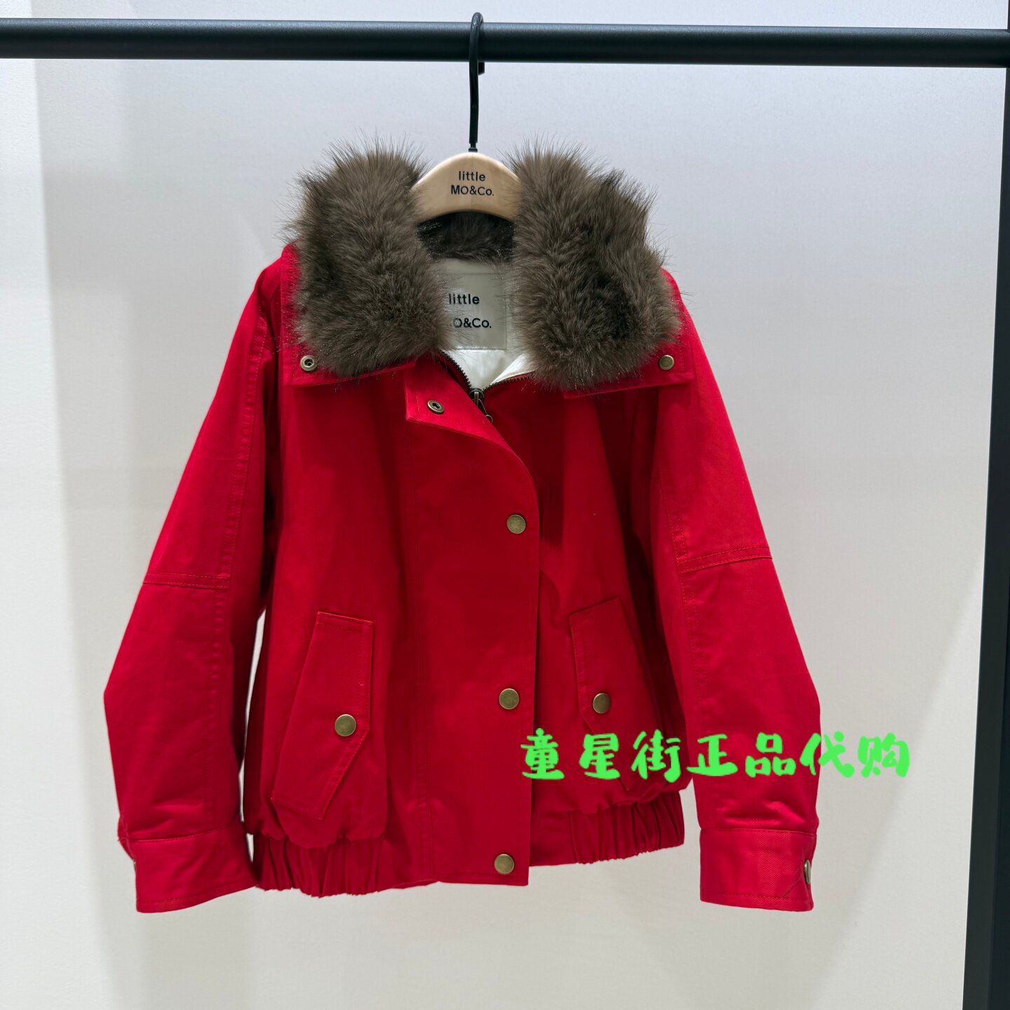 littlemoco国内代购26年冬款男女童毛领羽绒服外套KBF4EIN041
