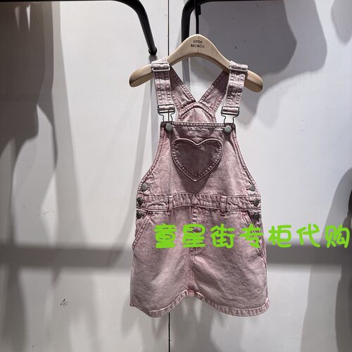 little moco专柜正品25年春女童甜美牛仔背带连衣裙KBE1DRST01奥