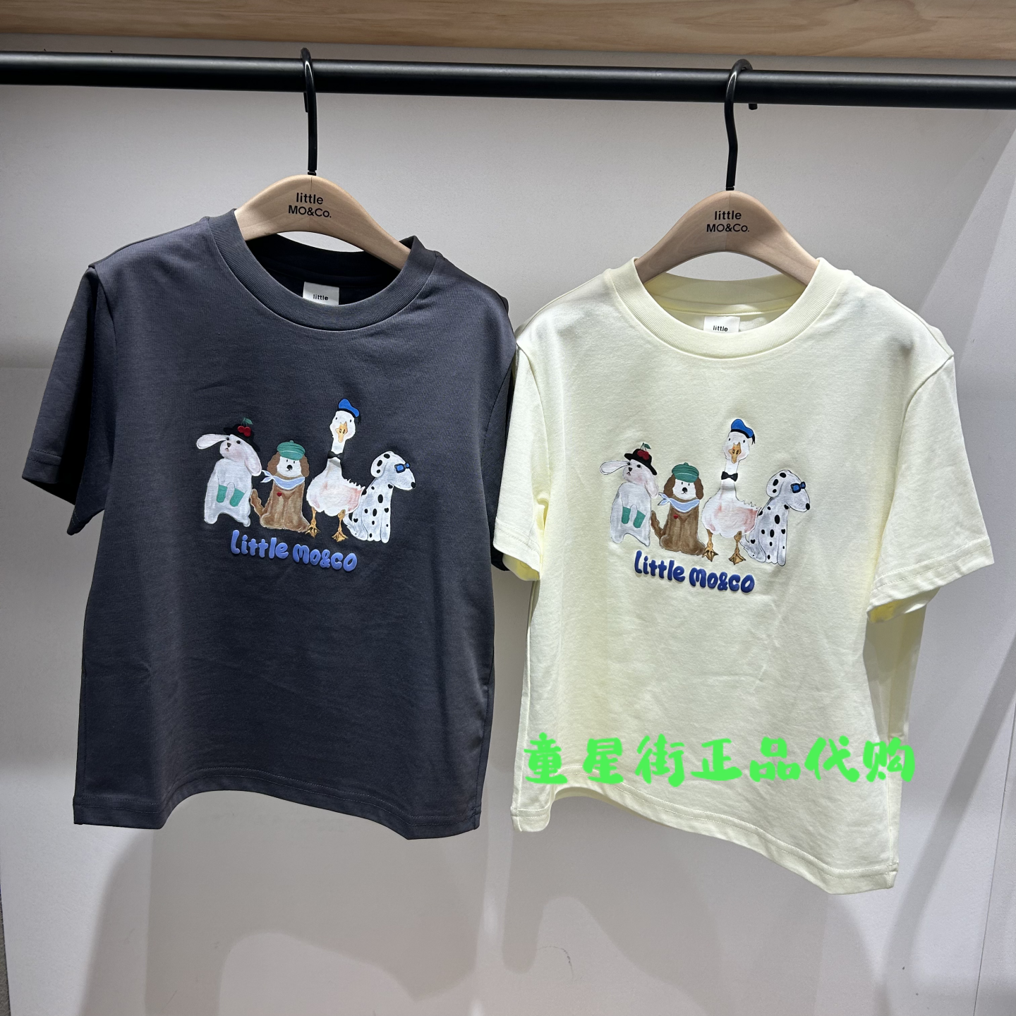 littlemoco国内代购26年夏款男女童动物印花短袖T恤KBF2TEE013