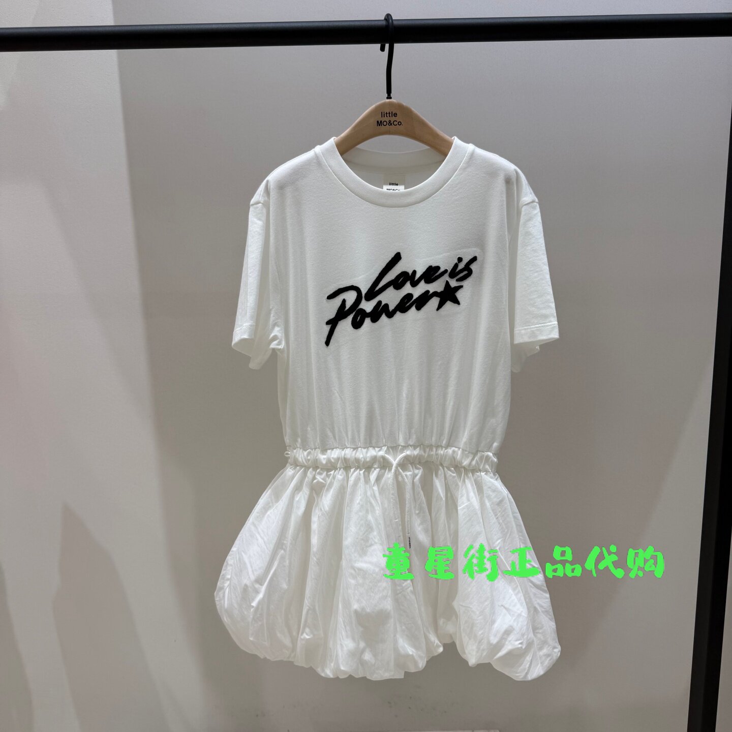 littlemoco童装正品26年夏款女童假两件花苞连衣裙 KBF2DRS015