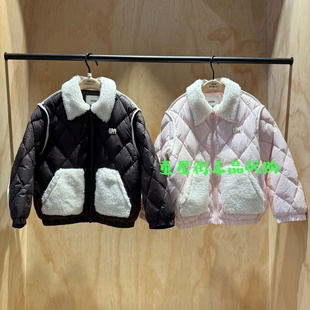 little moco专柜正品25年冬款男女童毛领羽绒服外套KBE4EINT15奥