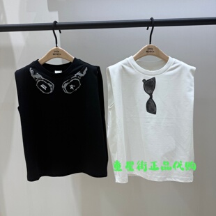 littlemoco童装正品26年夏款儿童纯色无袖背心上衣KBF2VET005