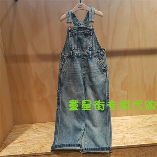 little moco专柜正品24年秋男女童连体长裤牛仔背带裤3JPS001