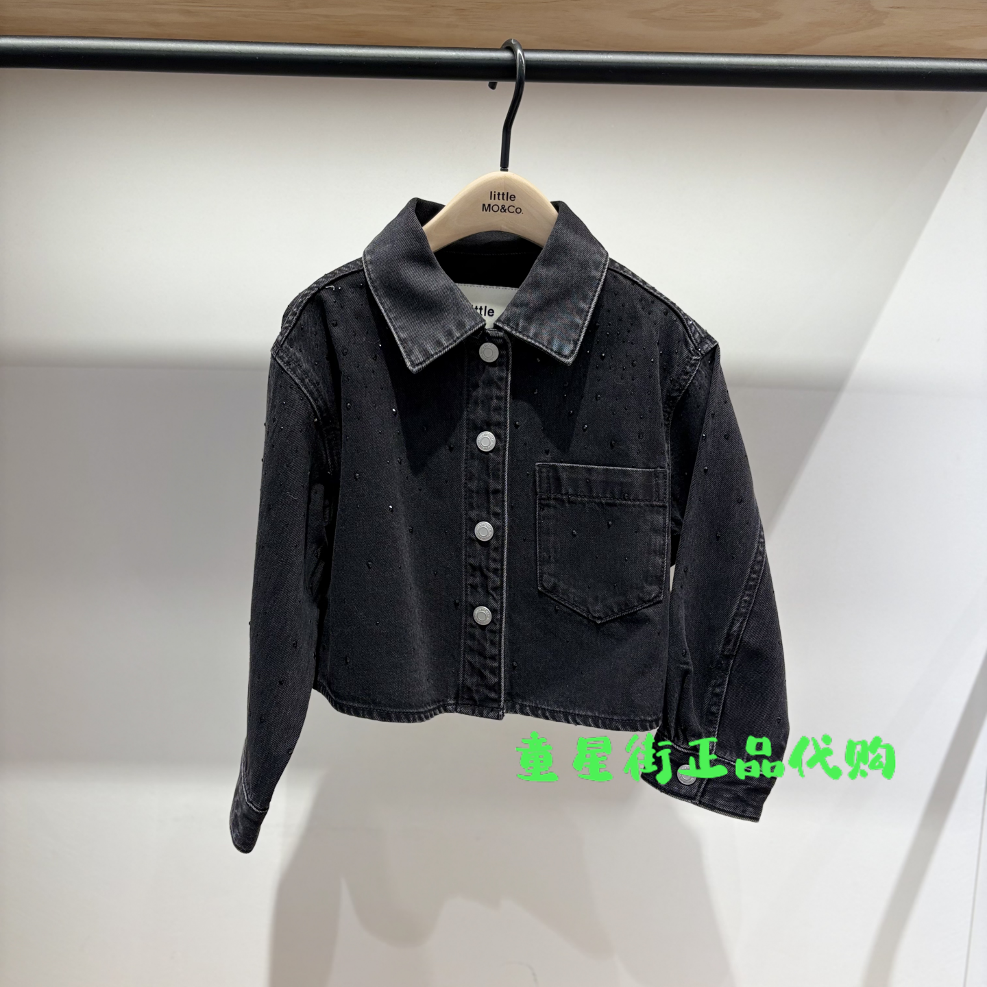 little moco专柜正品26春款女童短款烫钻牛仔衬衫外套KBF1JKT014,童装/婴儿装/亲子装,儿童牛仔外套,淘宝优惠券,粉丝福利购,淘宝优惠卷