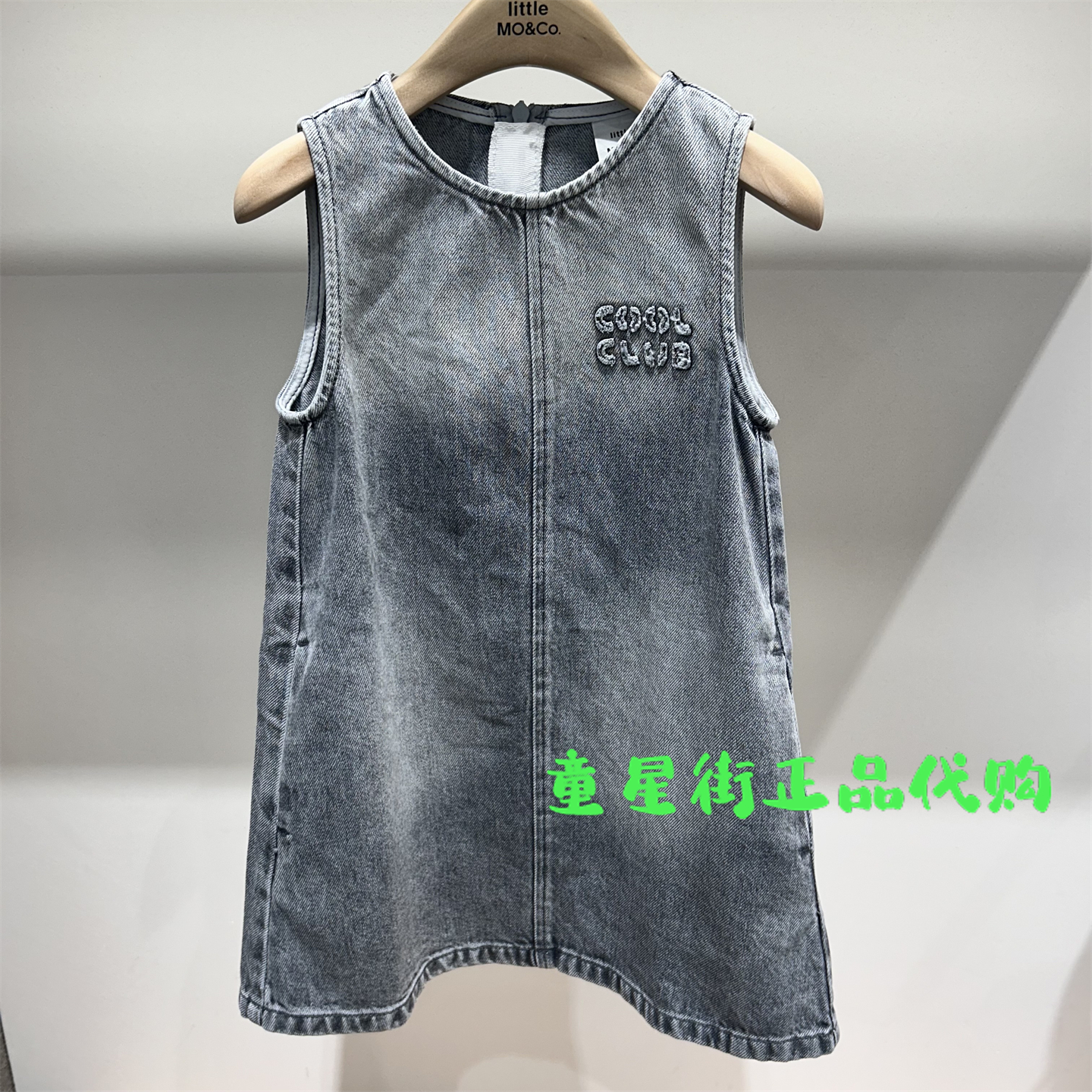 littlemoco专柜正品25年秋女童亲子牛仔无袖连衣裙KBE3DRS001