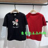 男女童假两件纯棉长袖 littlemoco专柜正品 26年春款 T恤KBF1TEE020