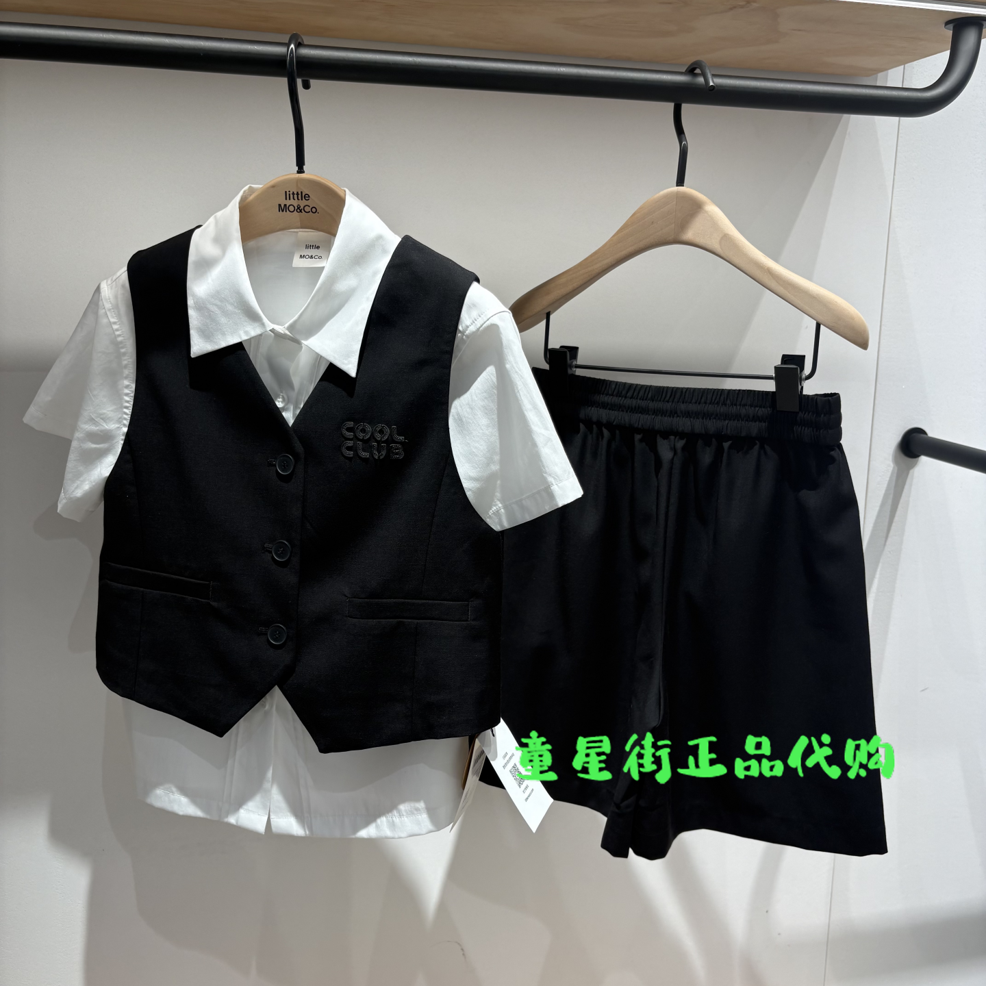 littlemoco国内代购26年夏款男童短袖衬衫马甲短裤正装KBF2SHT012