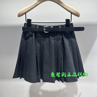 little moco专柜正品26年春款女童学院风百褶裙半身裙KBF1SKT011