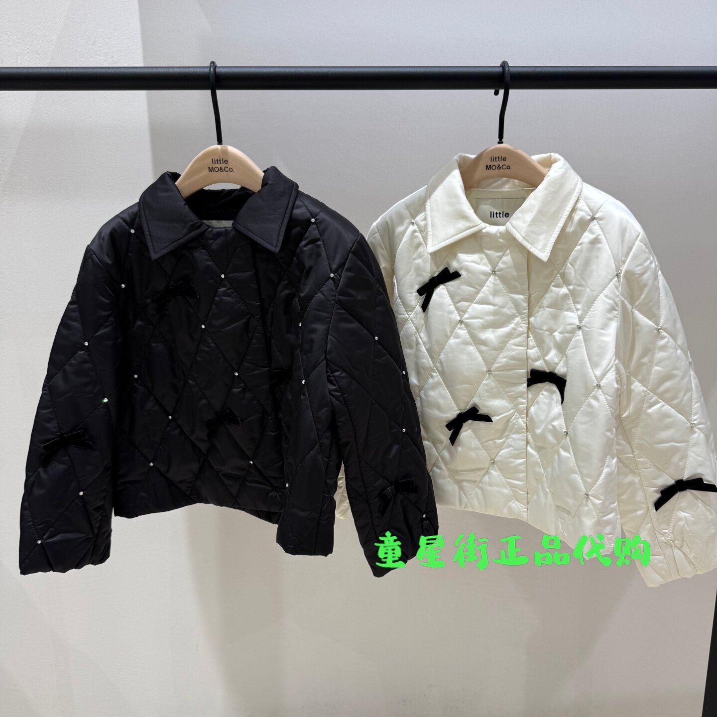 littlemoco国内代购26年冬中大童款女童蝴蝶结棉服KBF4QJK003
