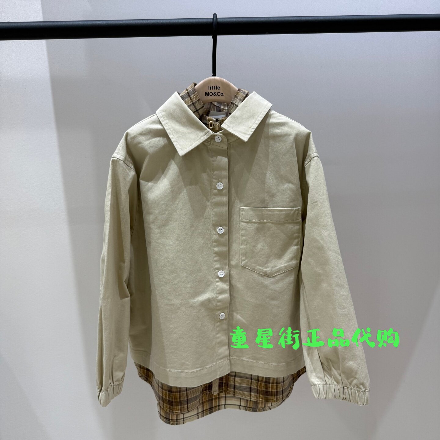 littlemoco童装正品26年春款男童拼接衬衫外套KBF1JKT027