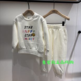 little moco专柜正品26年春款男女童印花字母休闲套装KBF1SUT003