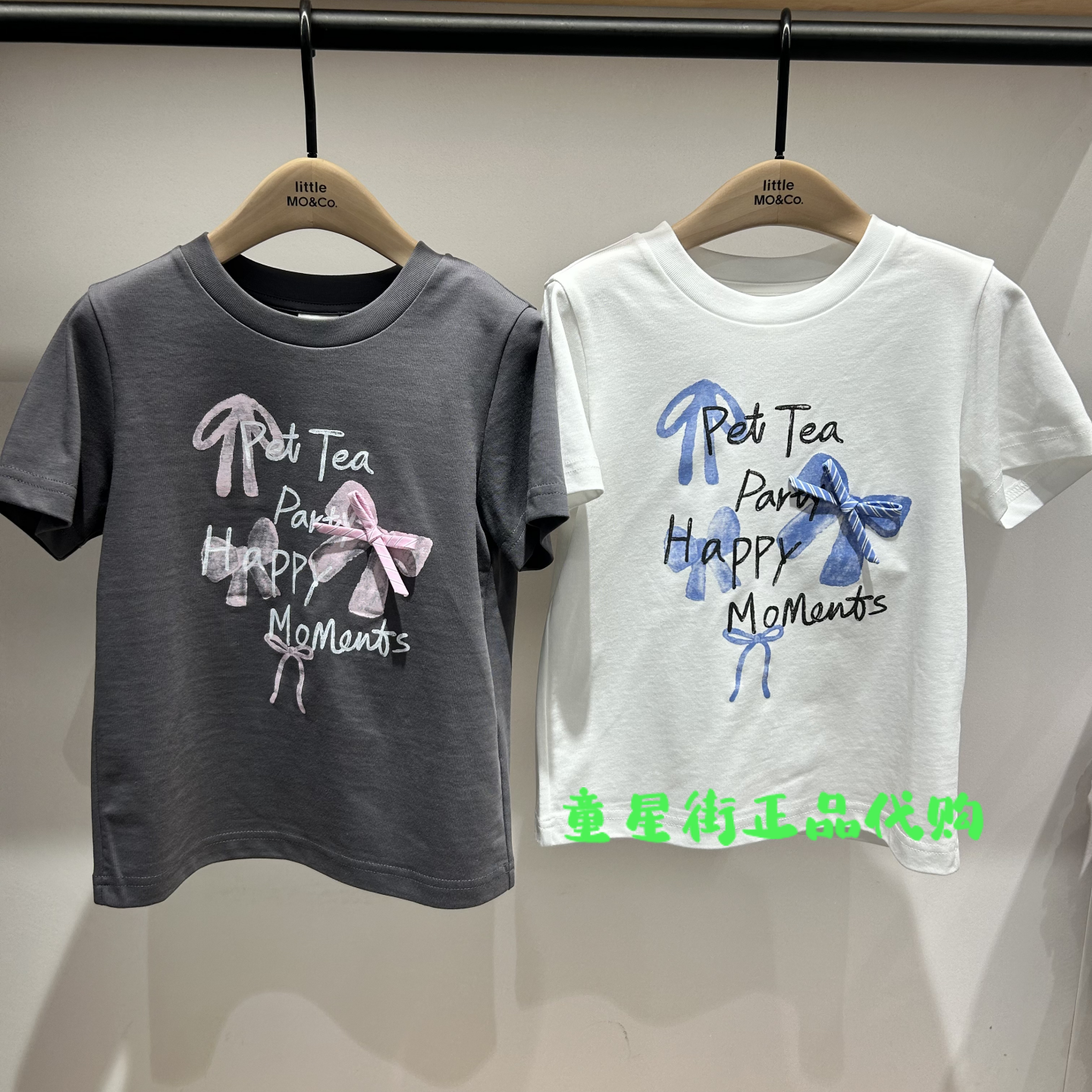 littlemoco国内代购26年夏款女童蝴蝶结圆领短袖T恤KBF2TEE010