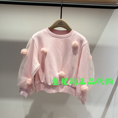 littlemoco专柜正品26年春款女童立体花网纱拼接卫衣KBF1SWS017