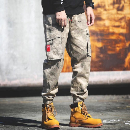 松紧腰束脚休闲裤男款弹力面料