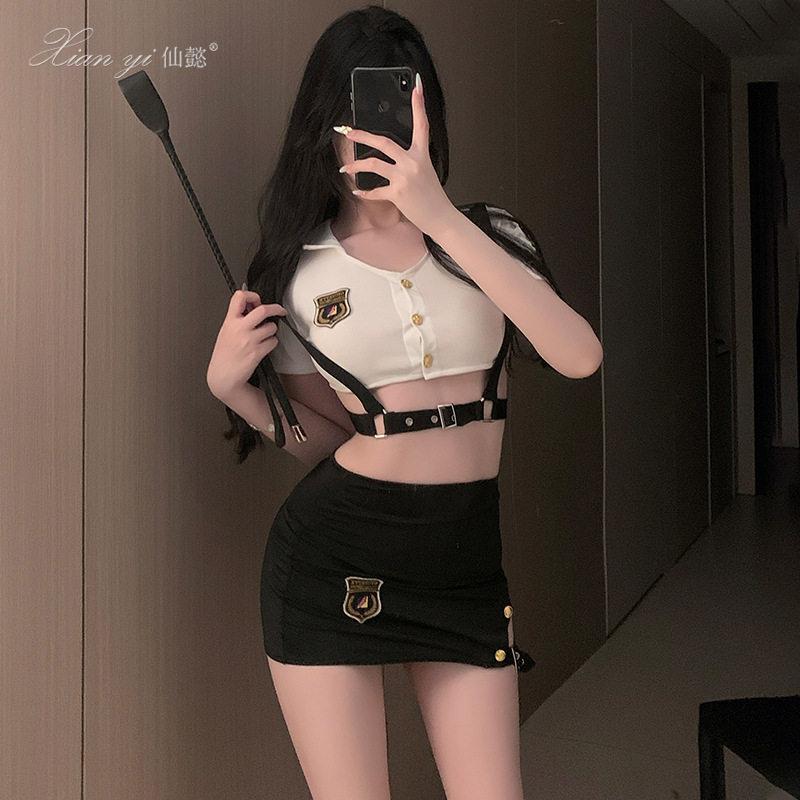 仙懿情趣内衣情侣趣味女警察cos制服禁欲系包臀裙空姐制服qqny