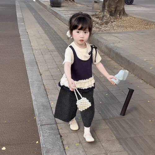 女童套装夏季新款短袖防蚊裤
