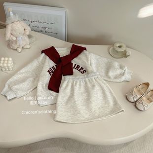 女童套装秋冬新款儿童加绒加厚卫衣两件套上衣卫衣裙短裙裙子