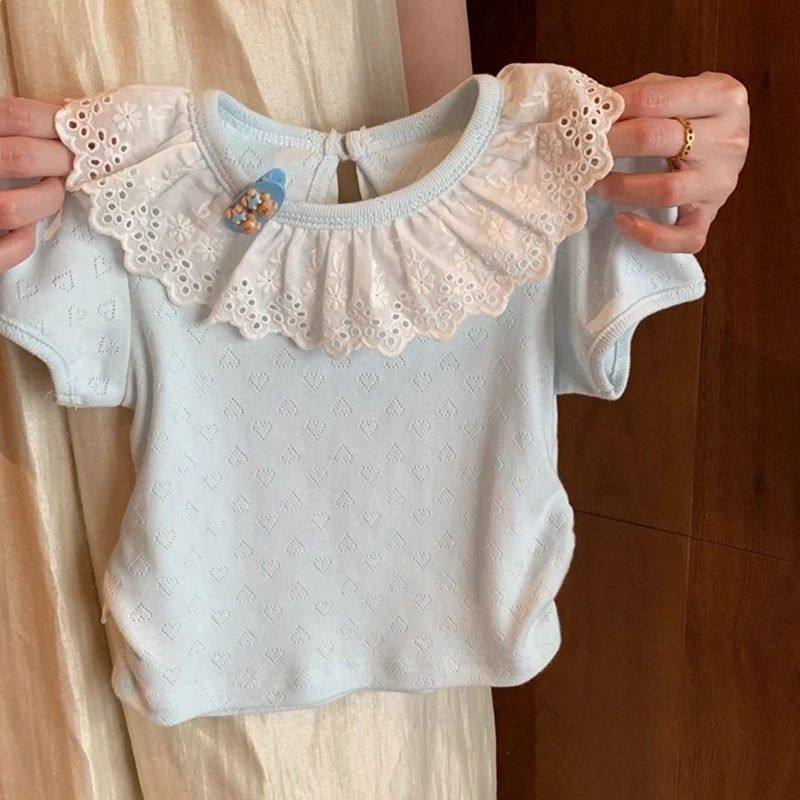 女童蕾丝花边领短袖t恤夏季新款韩版儿童甜美半袖女宝宝百搭上衣,童装/婴儿装/亲子装,T恤,淘宝优惠券,粉丝福利购,淘宝优惠卷