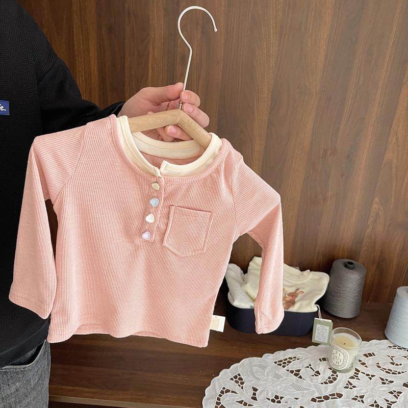 女宝宝显气质假两件领T恤女婴儿春装女童超软垂感细针织棉打底衫,童装/婴儿装/亲子装,T恤,淘宝优惠券,粉丝福利购,淘宝优惠卷