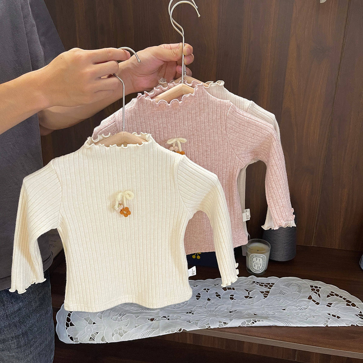 1-5岁女宝宝质感坑条长袖T恤女婴儿秋装新款女童弹针织打底衫,童装/婴儿装/亲子装,T恤,淘宝优惠券,粉丝福利购,淘宝优惠卷