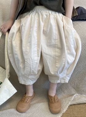 儿童裤子韩版夏季新品阔腿九分裤